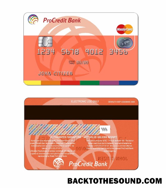 Λήψη Μολδαβία ProCredit Τράπεζα Mastercard Δείγμα προσχέδιο