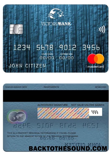 Λήψη Μολδαβία Victoriabank Mastercard Δείγμα πρότυπο