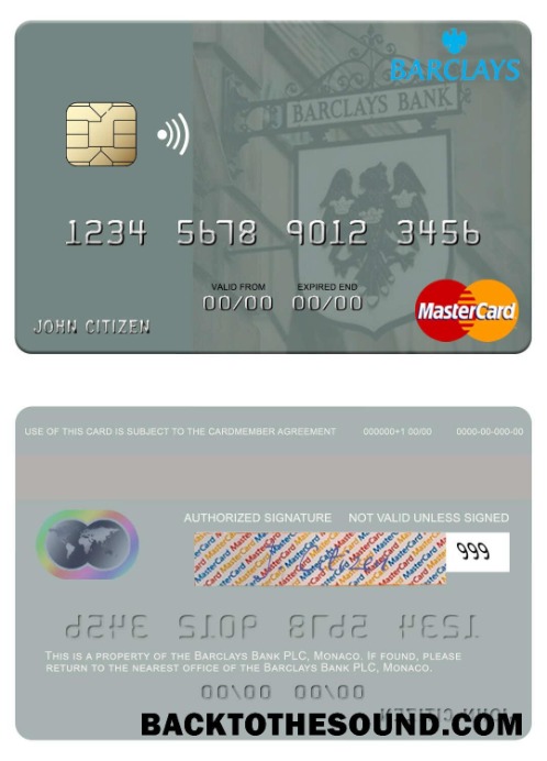 Λήψη Μονακό Barclays Τράπεζα PLC Mastercard Δείγμα δείγμα
