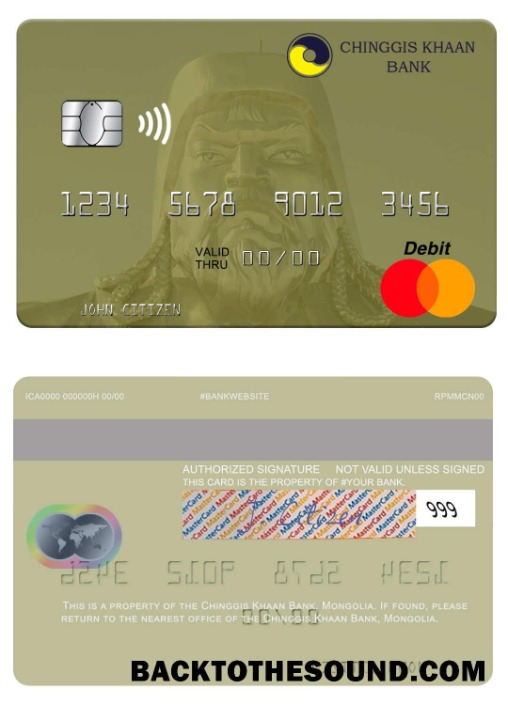 Λήψη Μογγολία Chinggis Khaan Τράπεζα Mastercard Δείγμα προεπισκόπηση