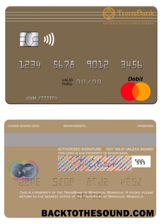 Λήψη Μογγολία TransBank of Μογγολία Mastercard Δείγμα προσχέδιο
