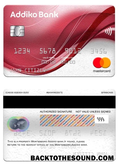 Λήψη Μαυροβούνιο Addiko Τράπεζα Mastercard Δείγμα προεπισκόπηση