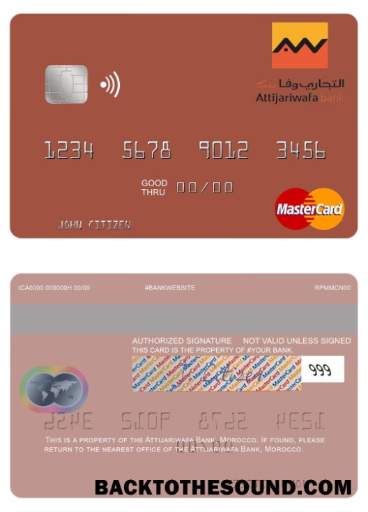 Λήψη Μαρόκο Attijariwafa Τράπεζα Mastercard Δείγμα προεπισκόπηση