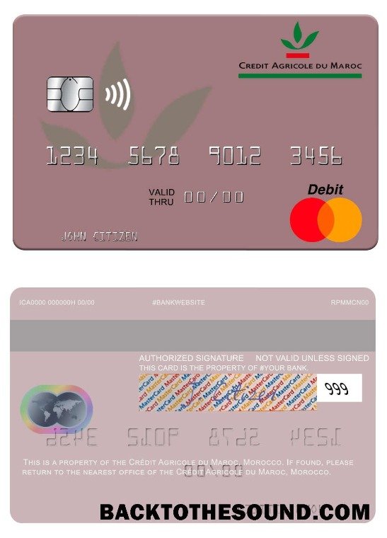 Λήψη Μαρόκο Crédit Agricole du Maroc Mastercard Δείγμα πρότυπο