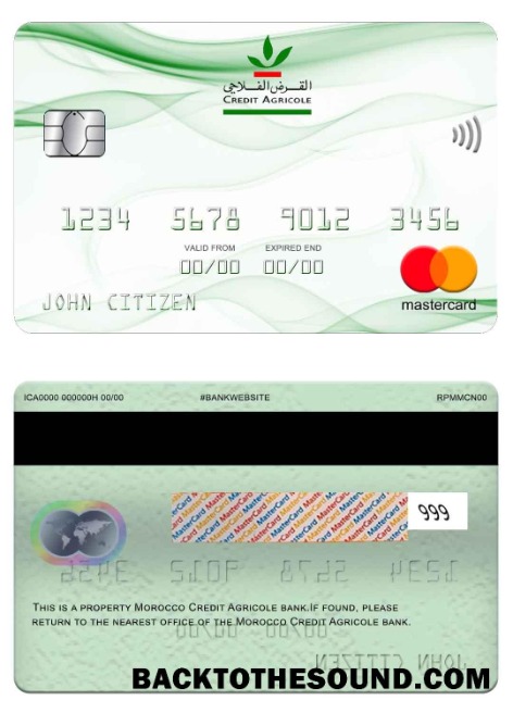 Λήψη Μαρόκο Πίστωση Agricole Τράπεζα Mastercard Δείγμα δείγμα
