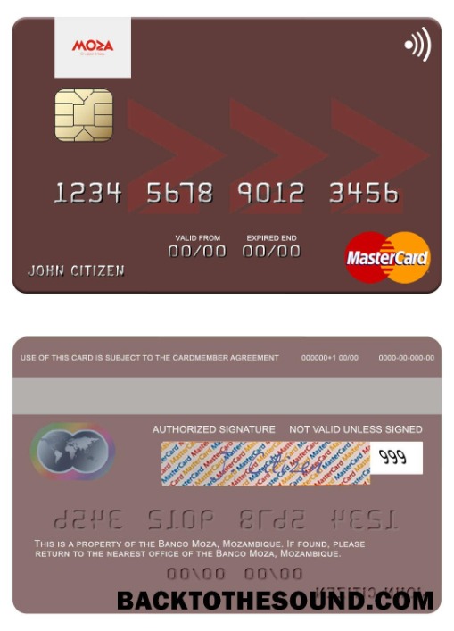 Λήψη Μοζαμβίκη Banco Moza Mastercard Δείγμα προσχέδιο