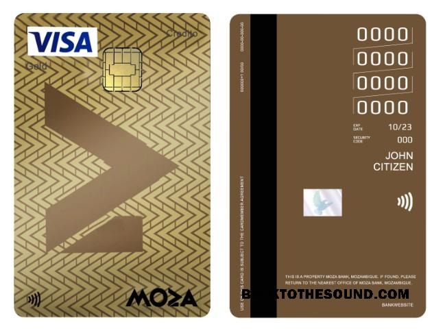 Λήψη Μοζαμβίκη Moza Τράπεζα Βίζα gold Πίστωση vertical Κάρτα Δείγμα σχεδιασμό
