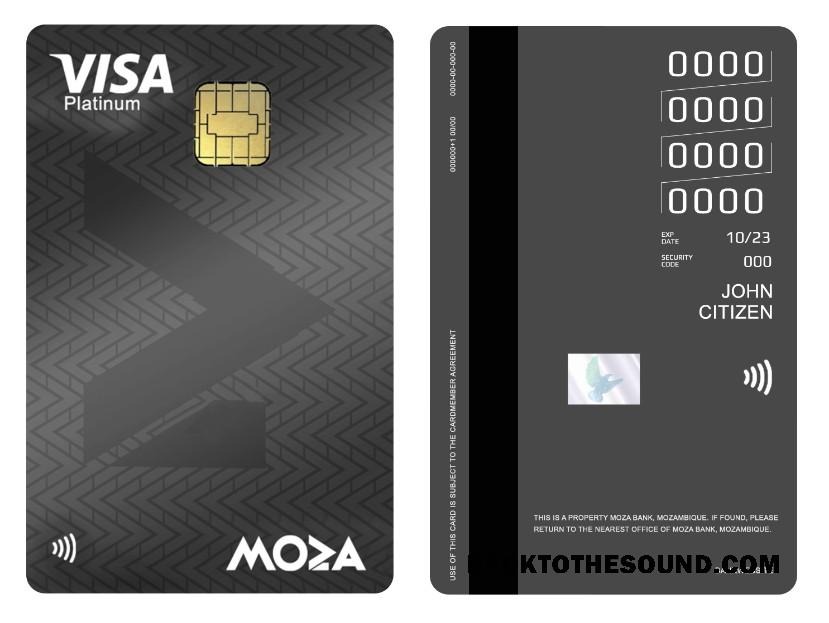 Λήψη Μοζαμβίκη Moza Τράπεζα Βίζα platinum Πίστωση vertical Κάρτα Δείγμα προσχέδιο