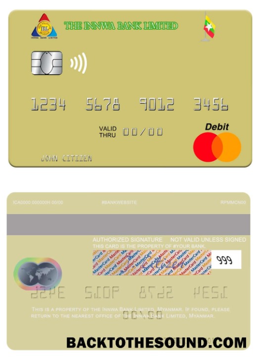 Λήψη Μιανμάρ Innwa Τράπεζα Limited Mastercard Δείγμα δείγμα