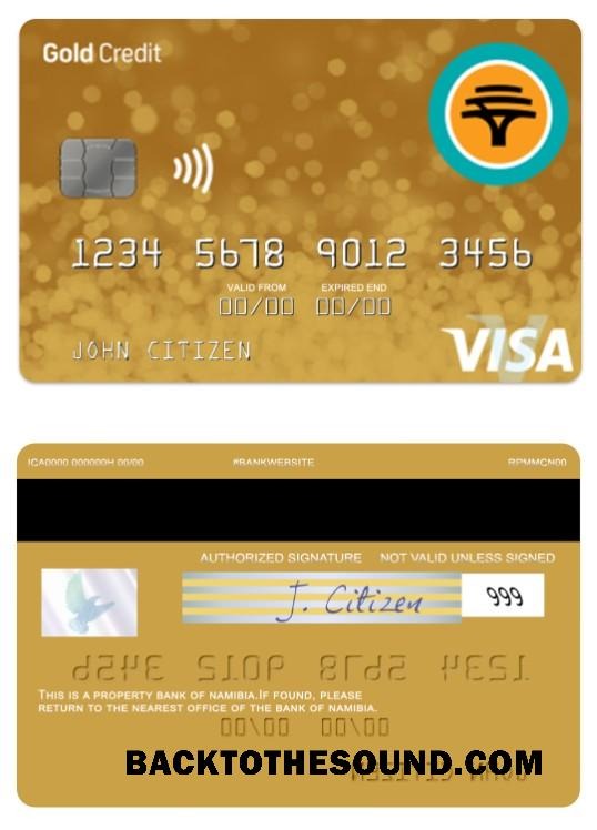 Λήψη Ναμίμπια First εθνικός Τράπεζα gold Πίστωση Βίζα Κάρτα Δείγμα σχεδιασμό