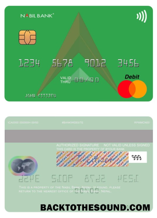 Λήψη Νεπάλ Nabil Τράπεζα Mastercard Δείγμα πρότυπο