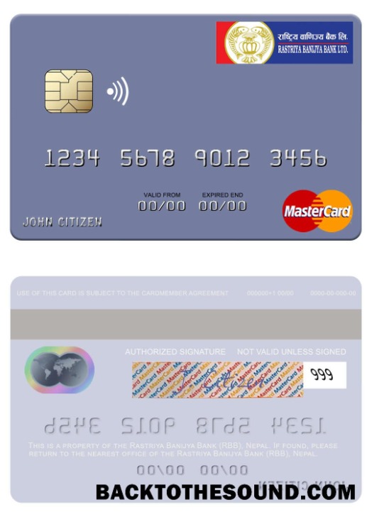 Λήψη Νεπάλ Rastriya Banijya Τράπεζα (RBB) Mastercard Δείγμα προεπισκόπηση