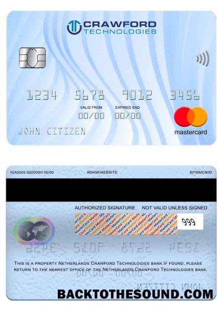Λήψη Ολλανδία (Holland) Crawford Technologies Τράπεζα Mastercard Δείγμα προσχέδιο