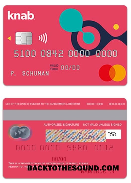 Λήψη Ολλανδία Τράπεζα of Ολλανδία Knab Πίστωση Mastercard Δείγμα προεπισκόπηση