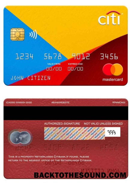 Λήψη Ολλανδία Citibank Mastercard Δείγμα προσχέδιο