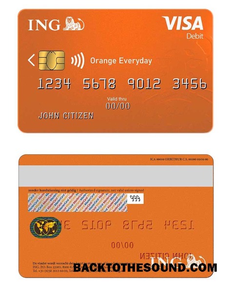 Λήψη Ολλανδία ING Orange Βίζα Κάρτα Δείγμα σχεδιασμό
