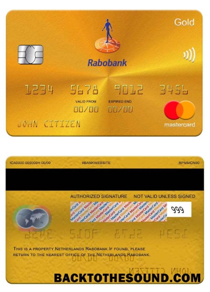 Λήψη Ολλανδία Rabobank Mastercard gold Δείγμα προσχέδιο