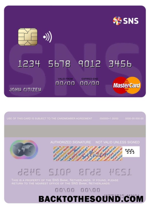 Λήψη Ολλανδία SNS Τράπεζα Mastercard Δείγμα σχεδιασμό