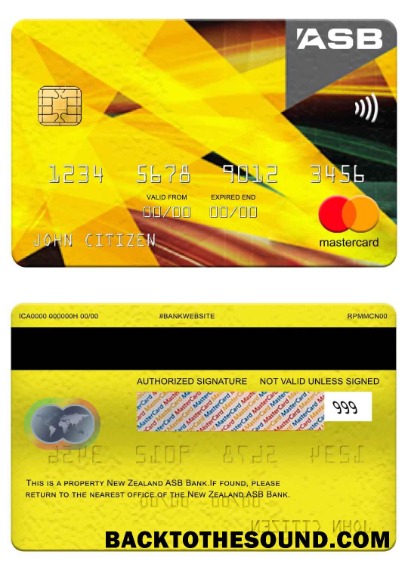 Λήψη Νέα Ζηλανδία ASB Τράπεζα Mastercard Δείγμα σχεδιασμό