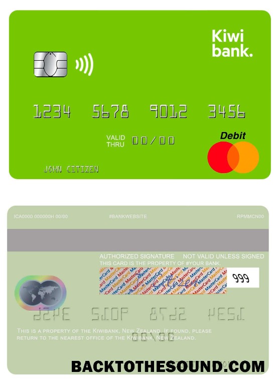 Λήψη Νέα Ζηλανδία Kiwibank Mastercard Δείγμα πρότυπο