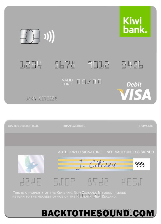 Λήψη Νέα Ζηλανδία Kiwibank Βίζα Χρέωση Κάρτα Δείγμα πρότυπο