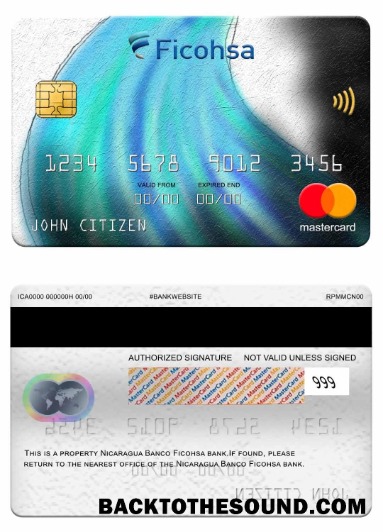 Λήψη Νικαράγουα Banco Ficohsa Τράπεζα Mastercard Δείγμα σχεδιασμό