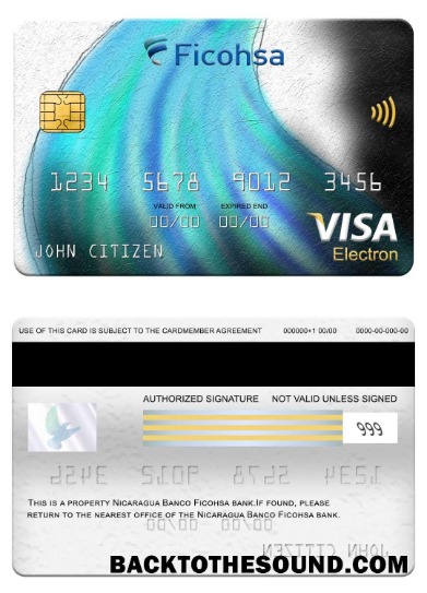 Λήψη Νικαράγουα Banco Ficohsa Τράπεζα Βίζα electron Κάρτα Δείγμα πρότυπο