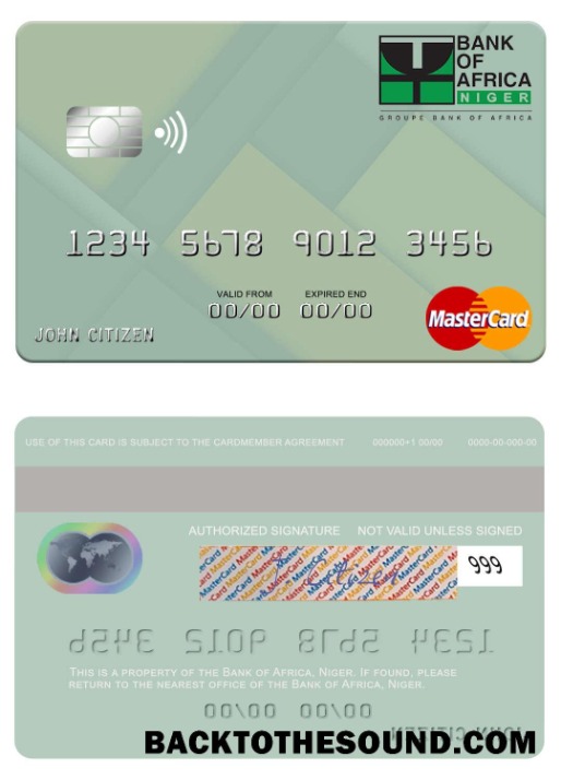 Λήψη Νίγηρας Τράπεζα of Africa Mastercard Δείγμα προεπισκόπηση