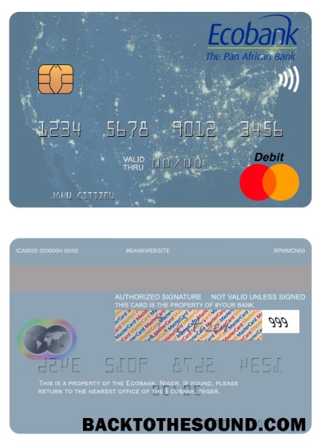 Λήψη Νίγηρας Ecobank Mastercard Δείγμα δείγμα