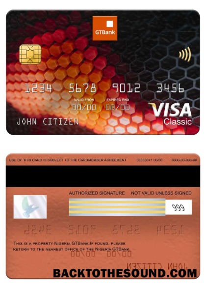 Λήψη Νιγηρία GTBank Βίζα classic Κάρτα Δείγμα δείγμα