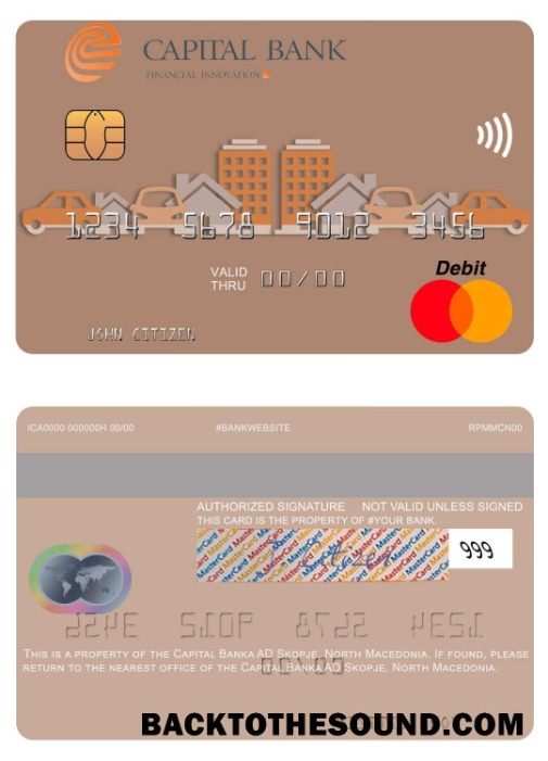 Λήψη Βόρεια Μακεδονία Capital Banka AD Skopje Mastercard Δείγμα δείγμα