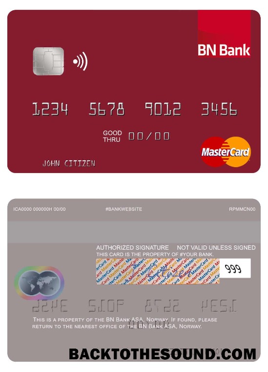 Λήψη Νορβηγία BN Τράπεζα ASA Mastercard Δείγμα δείγμα