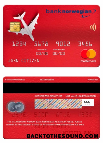 Λήψη Νορβηγία Τράπεζα Norwegian AS Τράπεζα Mastercard Δείγμα σχεδιασμό