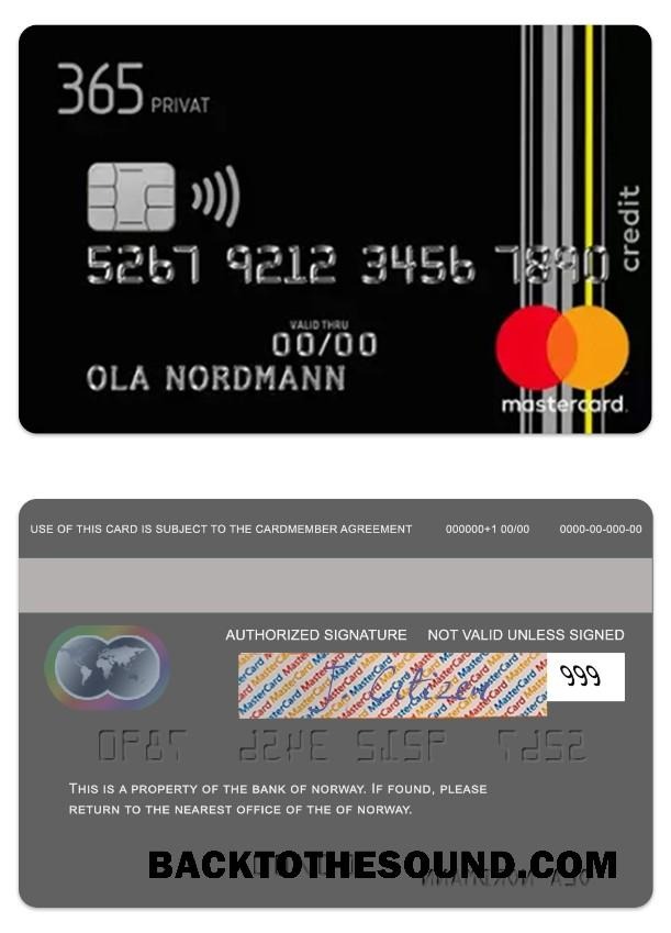 Λήψη Νορβηγία Τράπεζα of Νορβηγία petrol Mastercard Δείγμα προσχέδιο