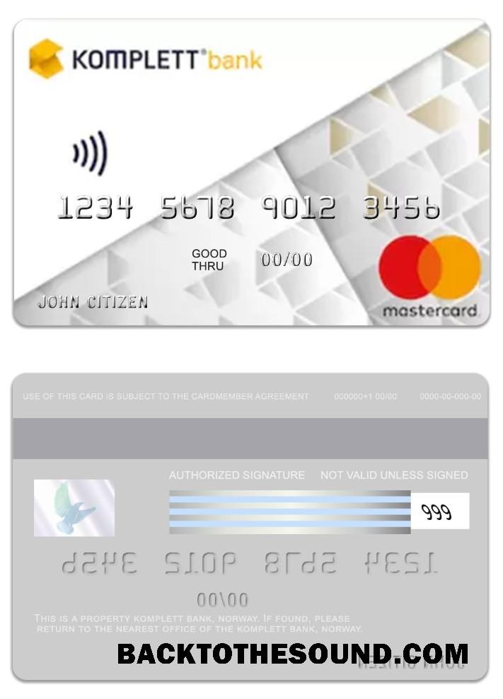 Λήψη Νορβηγία Komplett Τράπεζα Mastercard Δείγμα δείγμα