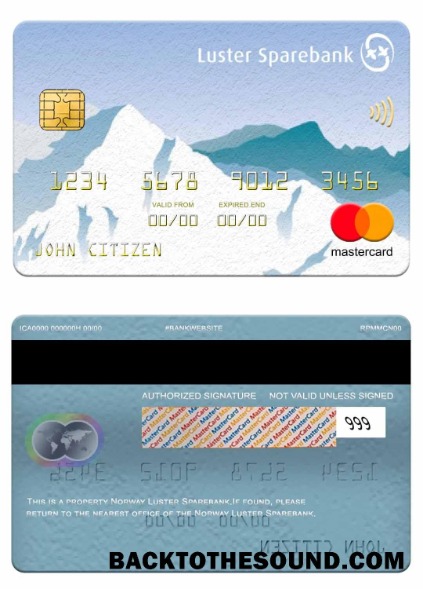 Λήψη Νορβηγία Luster Sparebank Mastercard Δείγμα σχεδιασμό