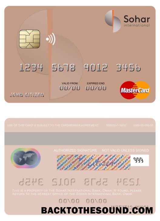 Λήψη Ομάν Sohar διεθνής Τράπεζα Mastercard Δείγμα δείγμα