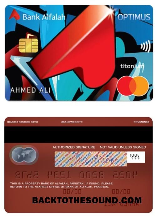 Λήψη Πακιστάν Τράπεζα of Alfalah optimus Πίστωση Mastercard Δείγμα προσχέδιο