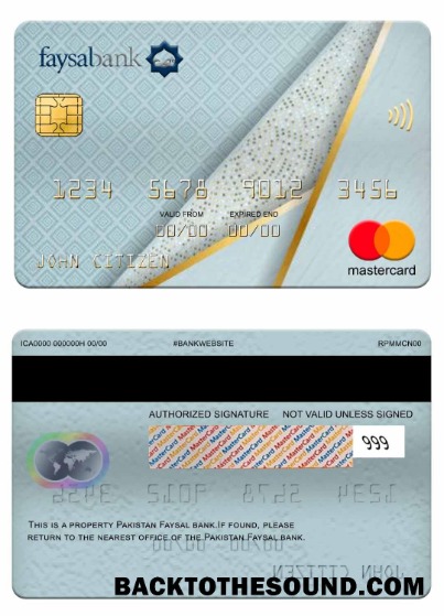 Λήψη Πακιστάν Faysal Τράπεζα Mastercard Δείγμα δείγμα