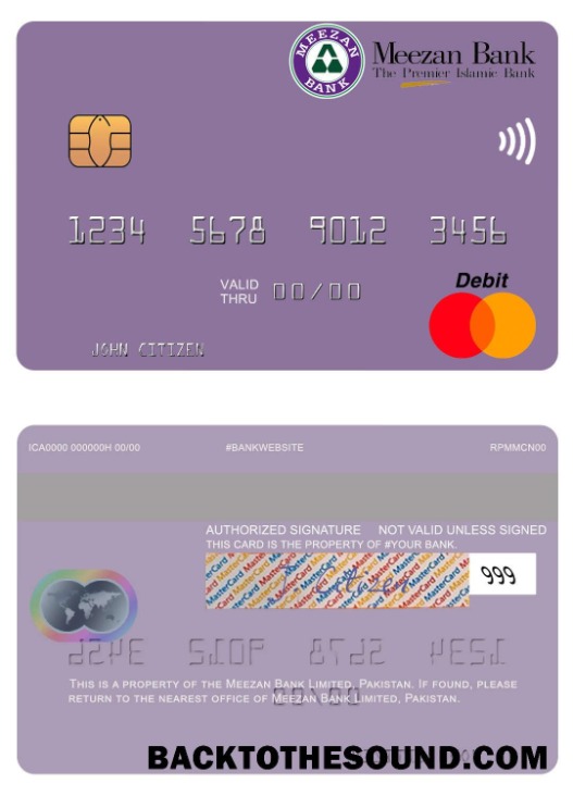 Λήψη Πακιστάν Meezan Τράπεζα Limited Mastercard Δείγμα σχεδιασμό