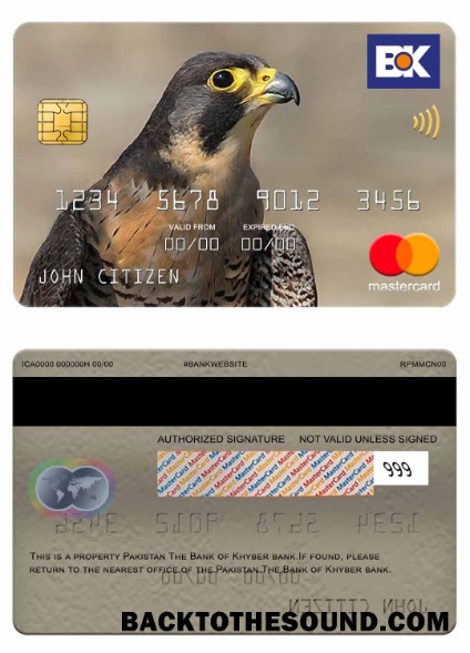 Λήψη Πακιστάν The Τράπεζα of Khyber Τράπεζα Mastercard Δείγμα σχεδιασμό
