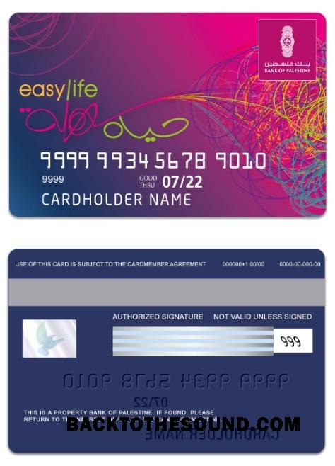 Λήψη Παλαιστίνη State Τράπεζα of Παλαιστίνη Easy life Κάρτα Δείγμα σχεδιασμό