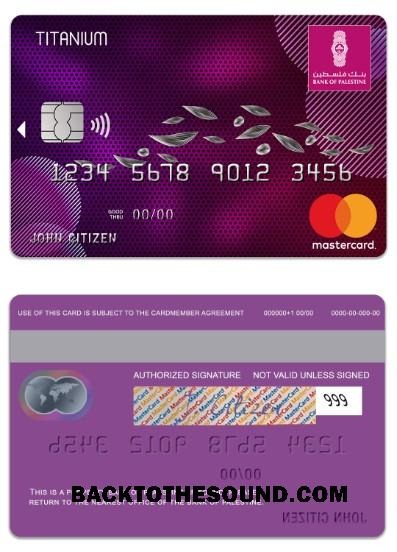Λήψη Παλαιστίνη State Τράπεζα of Παλαιστίνη titanium Mastercard Δείγμα προεπισκόπηση