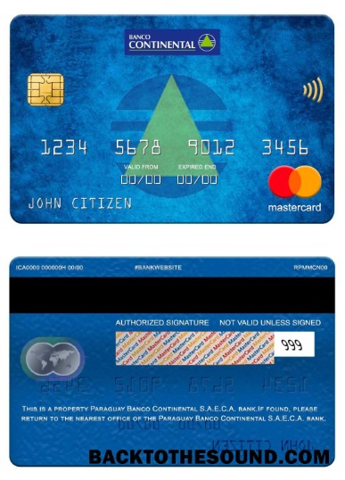 Λήψη Παραγουάη Banco Continental S.A.E.C.A. Τράπεζα Mastercard Δείγμα σχεδιασμό