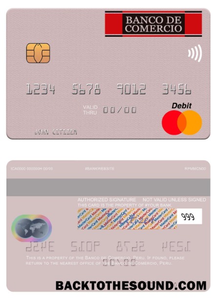 Λήψη Περού Banco de Comercio Mastercard Δείγμα προσχέδιο