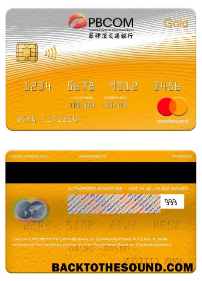 Λήψη Φιλιππίνες Τράπεζα of Communications Mastercard gold Δείγμα προσχέδιο