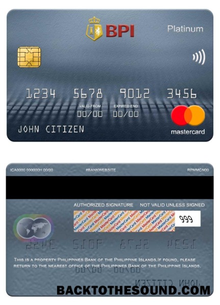 Λήψη Φιλιππίνες Τράπεζα of the Philippine Islands Mastercard platinum Δείγμα πρότυπο