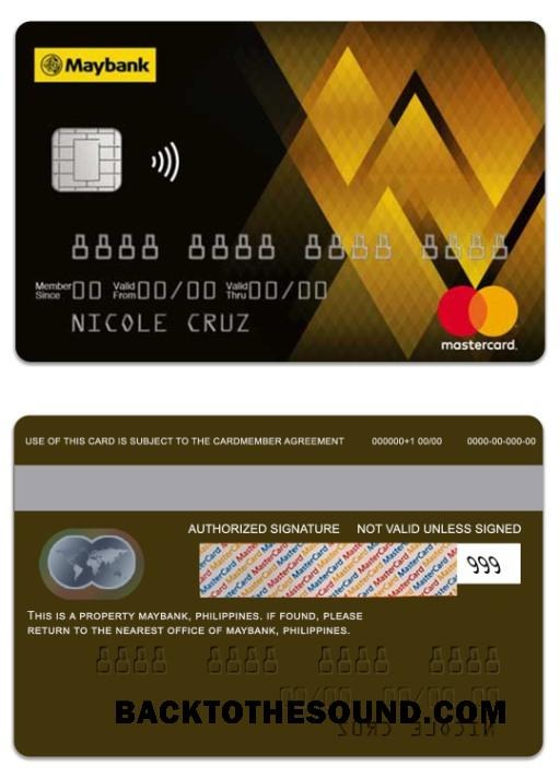 Λήψη Φιλιππίνες MayBank gold Mastercard Δείγμα σχεδιασμό