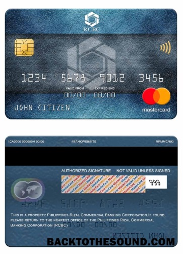Λήψη Φιλιππίνες Rizal εμπορικός Banking Corporation (RCBC) Mastercard Δείγμα πρότυπο