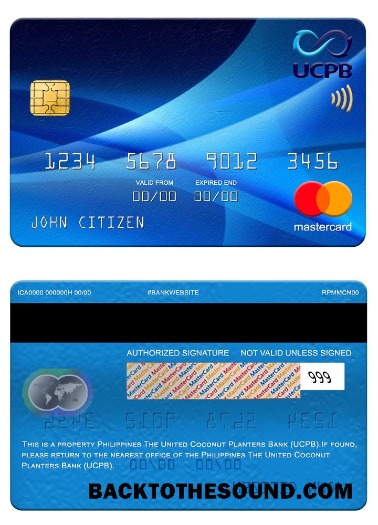 Λήψη Φιλιππίνες The ενωμένος Coconut Planters Τράπεζα (UCPB) Mastercard Δείγμα προσχέδιο